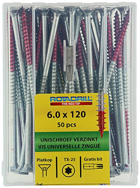 Rotadrill 1040005 - universeelschroef vktx vz 6.0x120mm (50) | 4 stuks