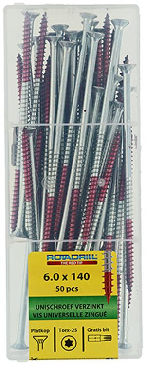 Rotadrill 1040006 - universeelschroef vktx vz 6.0x140mm (50) | 4 stuks