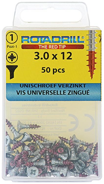 Load image into Gallery viewer, Rotadrill 1039768 - universeelschroef vk pzd vz 3.0x12mm (50) | 6 stuks
