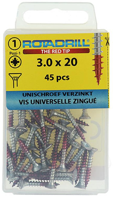 Rotadrill 1039769 - universeelschroef vk pzd vz 3.0x20mm (45) | 6 stuks