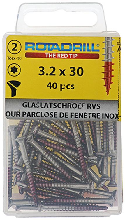Load image into Gallery viewer, Rotadrill 1039915 - glaslatschroef lk torx rvs-410 3.2x30mm (40) | 6 stuks
