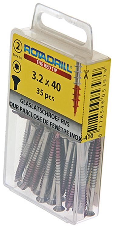 Load image into Gallery viewer, Rotadrill 1039916 - glaslatschroef lk torx rvs-410 3.2x40mm (35) | 6 stuks
