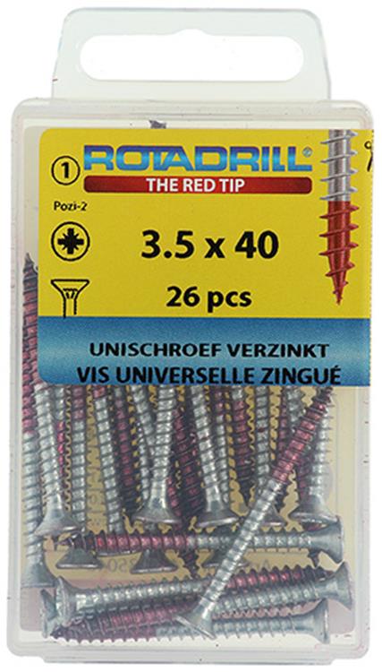Load image into Gallery viewer, Rotadrill 1039773 - universeelschroef vk pzd vz 3.5x40mm (26) | 6 stuks
