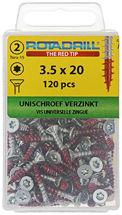 Rotadrill 1039927 - universeelschroef vktx vz 3.5x20mm (120) | 6 stuks