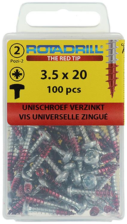 Load image into Gallery viewer, Rotadrill 1039827 - universeelschroef ck pzd vz 3.5x20mm (100) | 6 stuks

