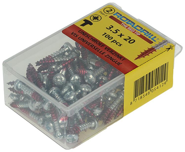 Load image into Gallery viewer, Rotadrill 1039827 - universeelschroef ck pzd vz 3.5x20mm (100) | 6 stuks
