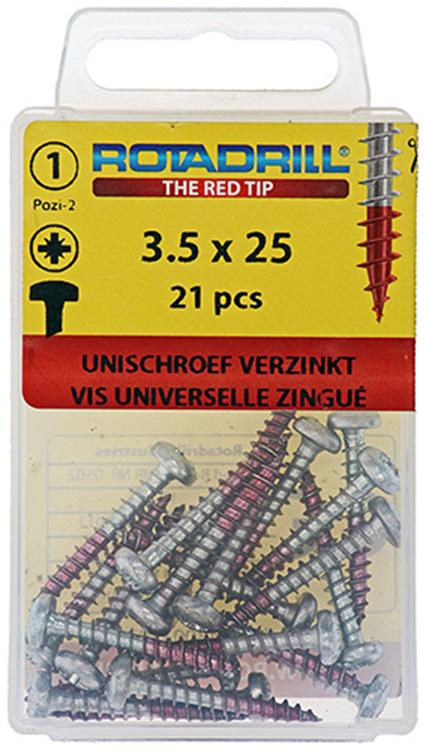 Load image into Gallery viewer, Rotadrill 1039843 - universeelschroef ck pzd vz 3.5x25mm (21) | 6 stuks
