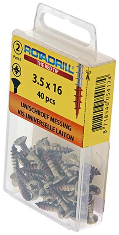 Load image into Gallery viewer, Rotadrill 1039880 - universeelschroef messing lk pzd 3,5x16mm (40) | 6 stuks
