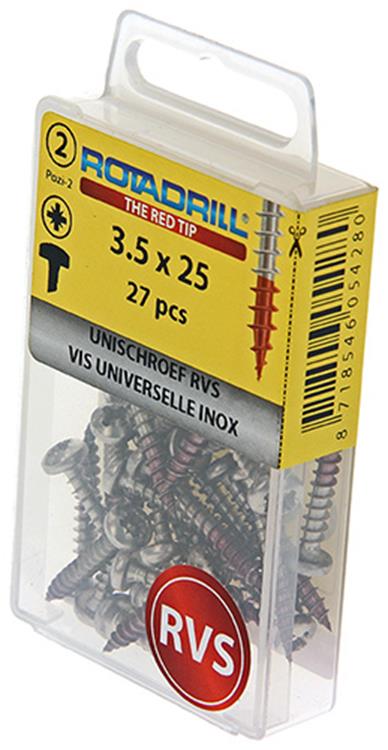 Load image into Gallery viewer, Rotadrill 1039877 - universeelschroef ck pzd rvs-a2 3.5x25mm (27) | 6 stuks
