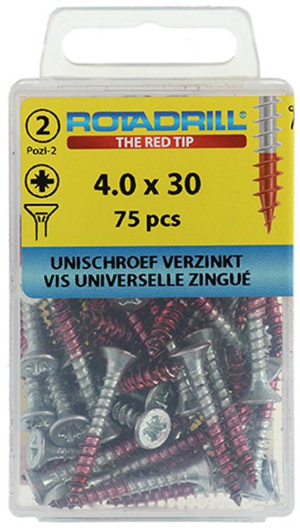 Load image into Gallery viewer, Rotadrill 1039800 - universeelschroef vk pzd vz 4.0x30mm (75) | 6 stuks
