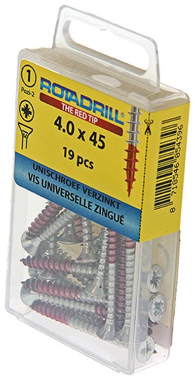Rotadrill 1039780 - universeelschroef vk pzd vz 4.0x45mm (19) | 6 stuks