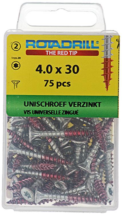 Rotadrill 1039935 - universeelschroef vktx vz 4.0x30mm (75) | 6 stuks