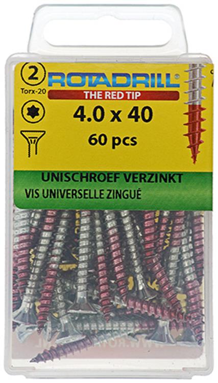 Load image into Gallery viewer, Rotadrill 1039937 - universeelschroef vktx vz 4.0x40mm (60) | 6 stuks
