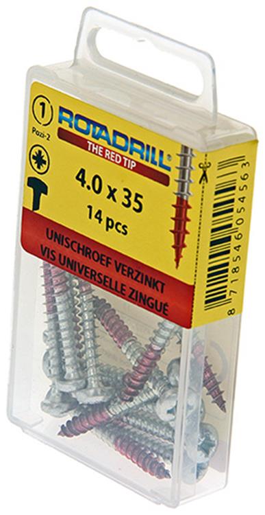 Load image into Gallery viewer, Rotadrill 1039845 - universeelschroef ck pzd vz 4.0x35mm (14) | 6 stuks
