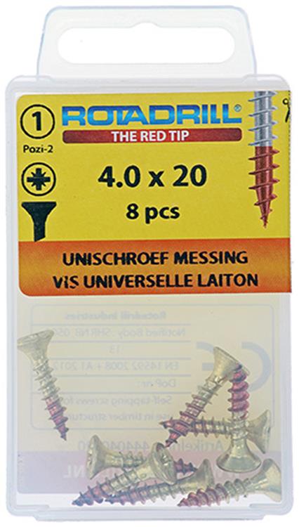 Load image into Gallery viewer, Rotadrill 1039888 - universeelschroef messing vk pzd 4,0x20mm (8) | 6 stuks
