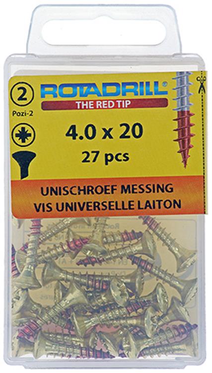 Load image into Gallery viewer, Rotadrill 1039882 - universeelschroef messing lk pzd 4,0x20mm (27) | 6 stuks

