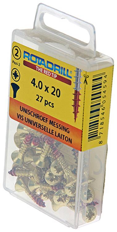 Load image into Gallery viewer, Rotadrill 1039882 - universeelschroef messing lk pzd 4,0x20mm (27) | 6 stuks
