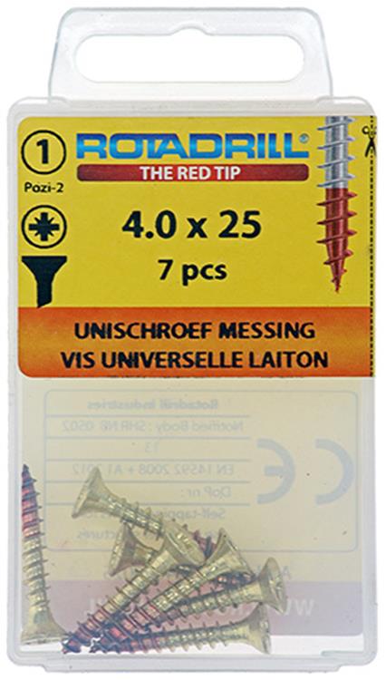 Load image into Gallery viewer, Rotadrill 1039889 - universeelschroef messing vk pzd 4,0x25mm (7) | 6 stuks
