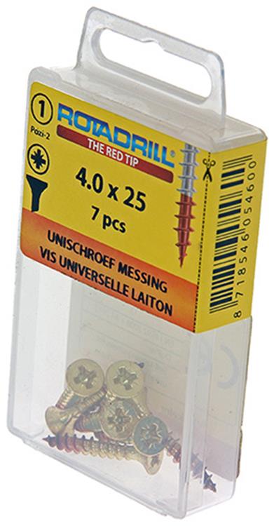 Load image into Gallery viewer, Rotadrill 1039889 - universeelschroef messing vk pzd 4,0x25mm (7) | 6 stuks
