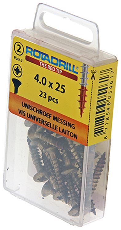 Rotadrill 1039883 - universeelschroef messing lk pzd 4,0x25mm (23) | 6 stuks