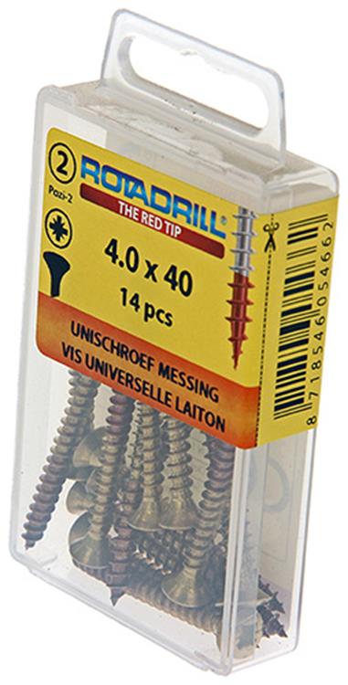Load image into Gallery viewer, Rotadrill 1039885 - universeelschroef messing lk pzd 4,0x40mm (14) | 6 stuks

