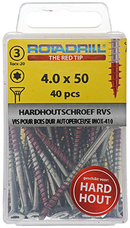 Load image into Gallery viewer, Rotadrill 1039900 - hardhoutschroefzelfb.sppls.rvs t20 4.0x50mm (40) | 6 stuks
