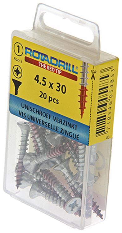 Rotadrill 1039781 - universeelschroef vk pzd vz 4.5x30mm (20) | 6 stuks