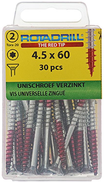 Rotadrill 1039945 - universeelschroef vktx vz 4.5x60mm (30) | 6 stuks