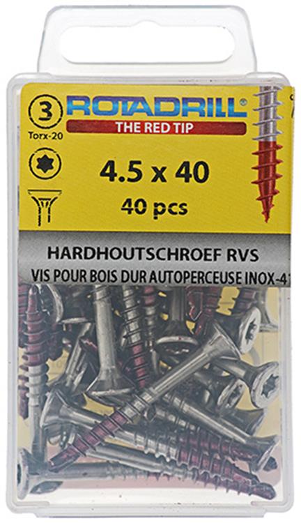 Load image into Gallery viewer, Rotadrill 1039901 - hardhoutschroef zelfb.sppls.rvs t25 4.5x40mm (40) | 6 stuks
