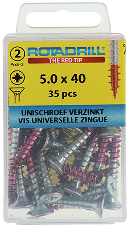 Load image into Gallery viewer, Rotadrill 1039808 - universeelschroef vk pzd vz 5.0x40mm (35) | 6 stuks

