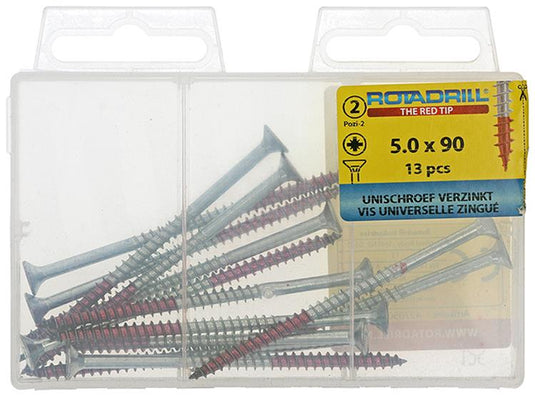 Rotadrill 1039821 - universeelschroef vk pzd vz 5.0x90mm (13) | 6 stuks