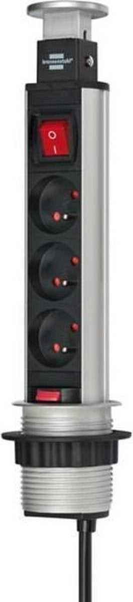 Brennenstuhl tower power stekkerdoos 3-voudig 2m h05vv-f 3g1,5 met schakelaar *be fr*