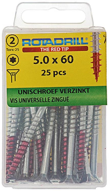 Rotadrill 1039950 - universeelschroef vktx vz 5.0x60mm (25) | 6 stuks