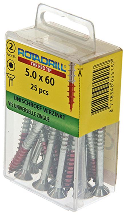 Rotadrill 1039950 - universeelschroef vktx vz 5.0x60mm (25) | 6 stuks