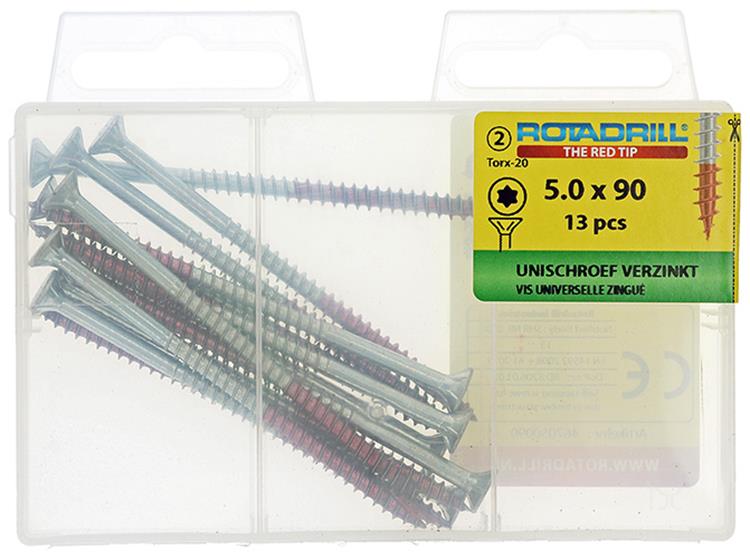 Load image into Gallery viewer, Rotadrill 1039953 - universeelschroef vktx vz 5.0x90mm (13) | 6 stuks
