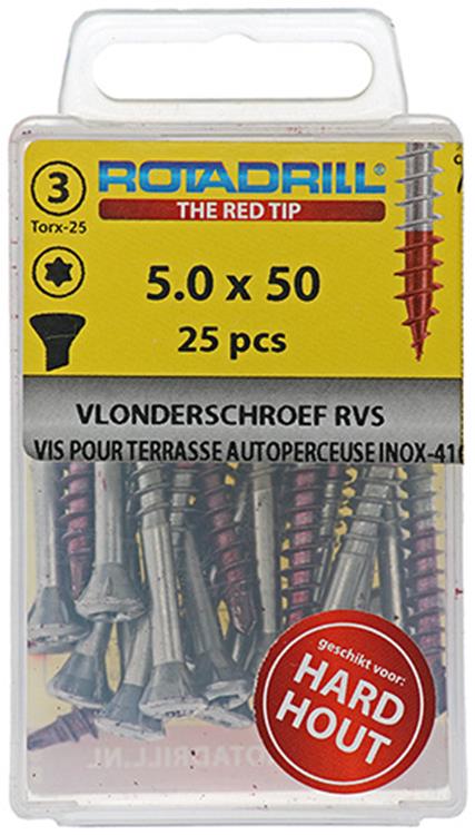 Load image into Gallery viewer, Rotadrill 1039907 - terrasschroef zelfb.sppls.rvs t25 5.0x50mm (25) | 6 stuks
