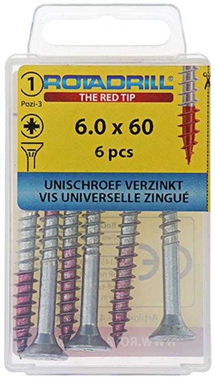 Load image into Gallery viewer, Rotadrill 1039787 - universeelschroef vk pzd vz 6.0x60mm (6) | 6 stuks
