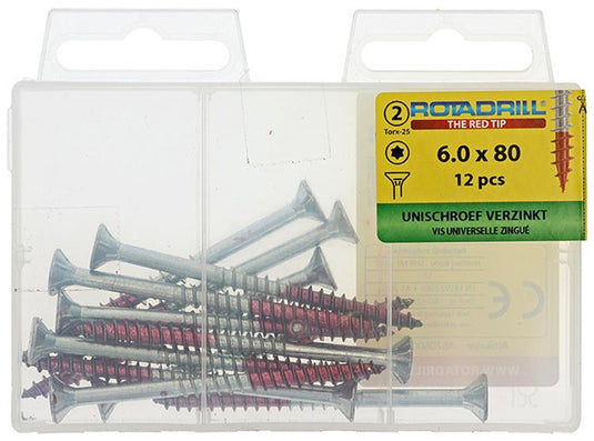 Rotadrill 1039955 - universeelschroef vktx vz 6.0x80mm (12) | 6 stuks