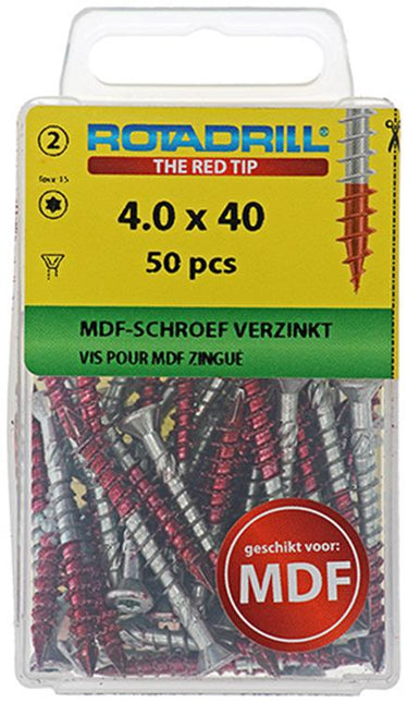 Rotadrill 1039912 - mdf-schroef 75°-vk tx vz 4.0x40mm (50) | 6 stuks