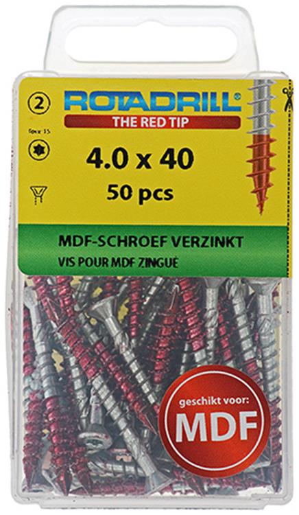 Load image into Gallery viewer, Rotadrill 1039912 - mdf-schroef 75°-vk tx vz 4.0x40mm (50) | 6 stuks
