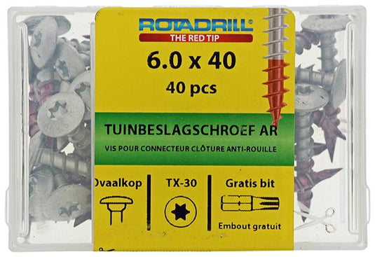Rotadrill 1040019 - tuinbeslagschroef ar-coating tx 6.0x40mm (40) | 4 stuks
