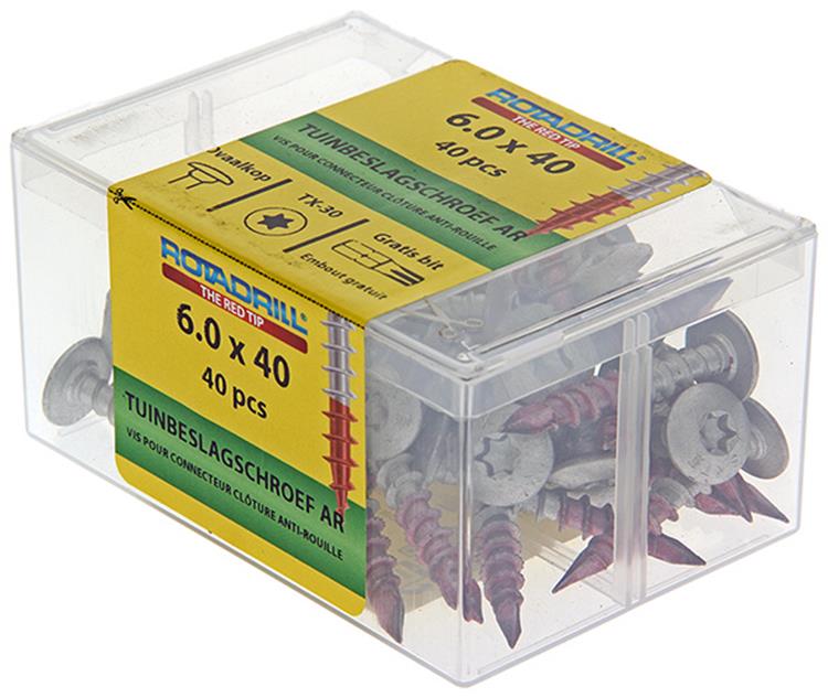 Load image into Gallery viewer, Rotadrill 1040019 - tuinbeslagschroef ar-coating tx 6.0x40mm (40) | 4 stuks
