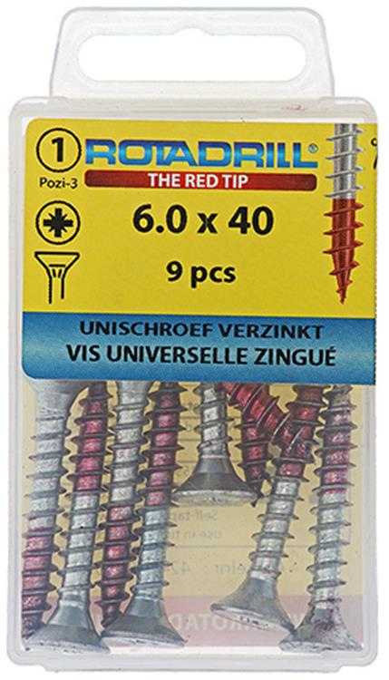 Load image into Gallery viewer, Rotadrill 1039785 - universeelschroef vk pzd vz 6.0x40mm (9) | 6 stuks
