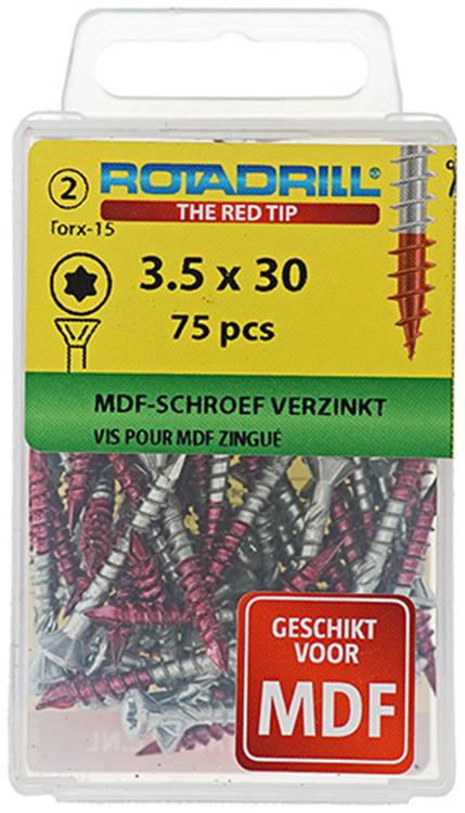 Load image into Gallery viewer, Rotadrill 1039909 - mdf-schroef 75°-vk tx vz 3.5x30mm (75) | 6 stuks
