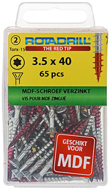 Load image into Gallery viewer, Rotadrill 1039910 - mdf-schroef 75°-vk tx vz 3.5x40mm (65) | 6 stuks
