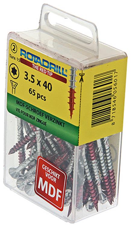 Rotadrill 1039910 - mdf-schroef 75°-vk tx vz 3.5x40mm (65) | 6 stuks