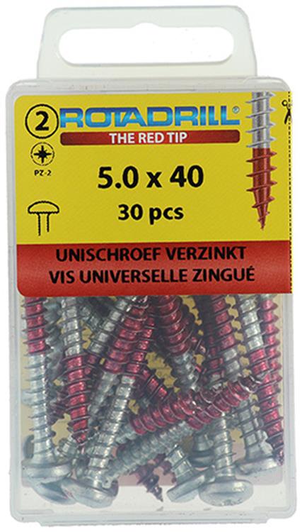 Load image into Gallery viewer, Rotadrill 1039835 - universeelschroef ck pzd vz 5.0x40mm (30) | 6 stuks
