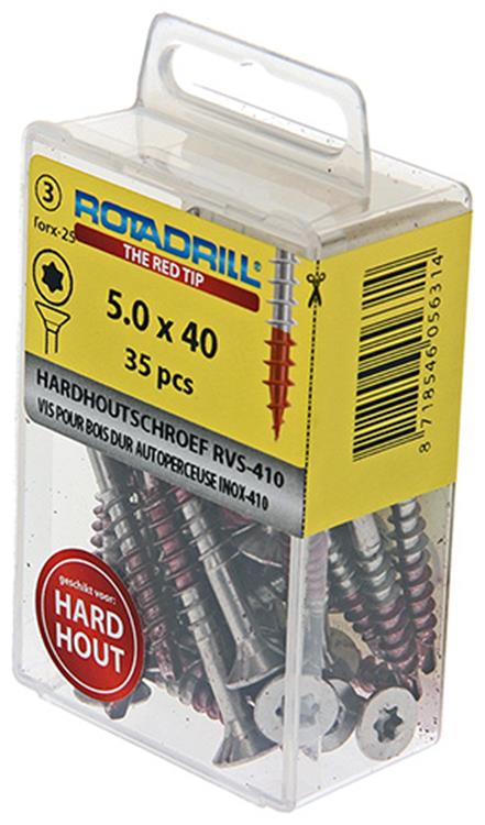 Load image into Gallery viewer, Rotadrill 1039903 - hardhoutschroef zelfb.sppls.rvs t25 5.0x40mm (35) | 6 stuks
