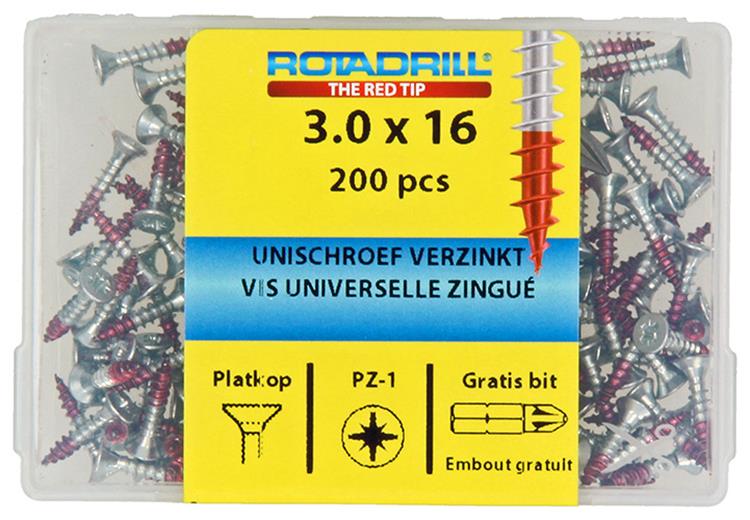 Load image into Gallery viewer, Rotadrill 1039960 - universeelschroef vkpzd vz 3.0x16mm (200) | 4 stuks
