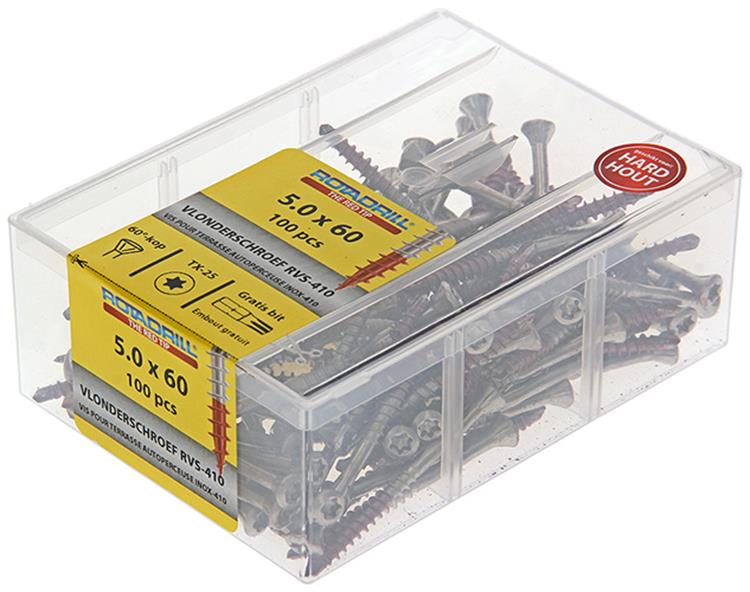 Load image into Gallery viewer, Rotadrill 1040041 - terrasschroef zelfb.sppls.rvs t25 5.0x60mm (100) | 4 stuks
